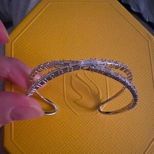 SWAROVSKI~ hyperbola infinity cuff~ Rhodium plated~ NWOT